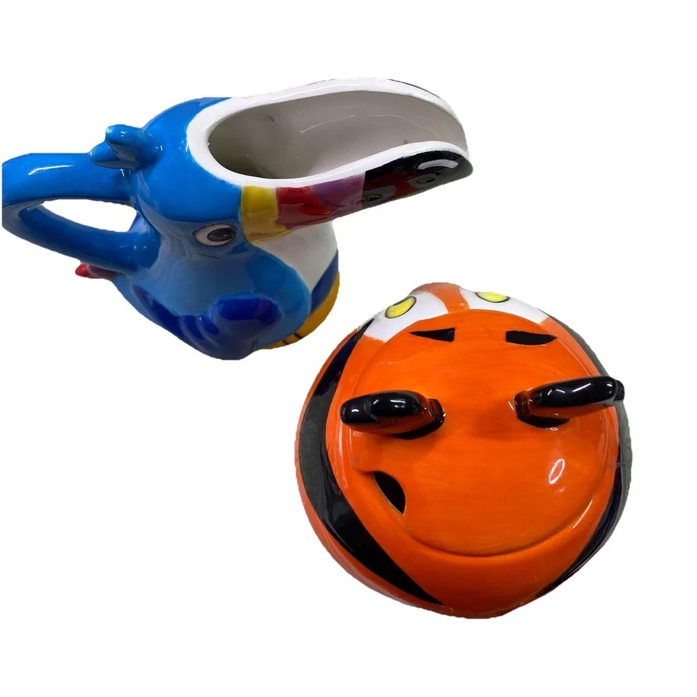 Kellogg's Breakfast Cereal Tony the Tiger&Toucan Sam Creamer &Sugar Bowl‎ Set